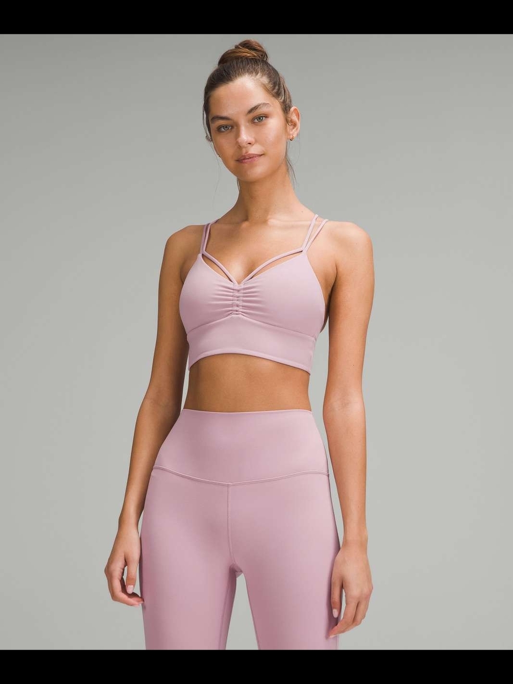 NWT Lululemon Nulu Strappy V-Neck Yoga Bra Rose Blush sz 6